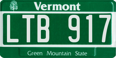VT license plate LTB917