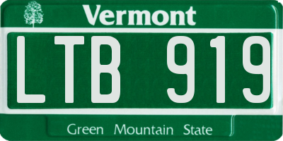 VT license plate LTB919