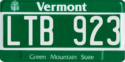 VT license plate LTB923