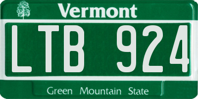 VT license plate LTB924