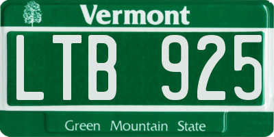 VT license plate LTB925