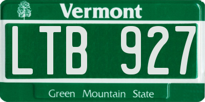 VT license plate LTB927