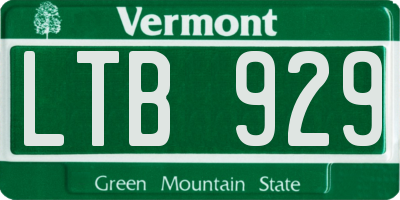 VT license plate LTB929