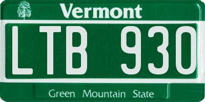 VT license plate LTB930