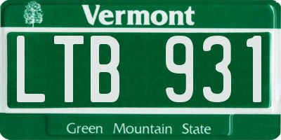 VT license plate LTB931