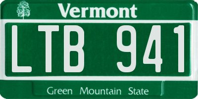 VT license plate LTB941