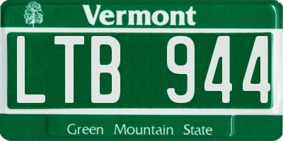 VT license plate LTB944