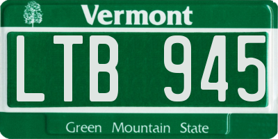 VT license plate LTB945