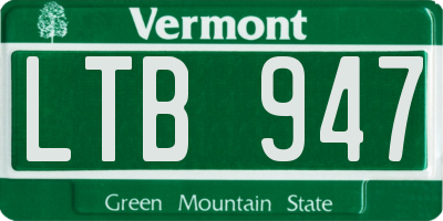 VT license plate LTB947