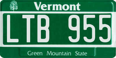 VT license plate LTB955