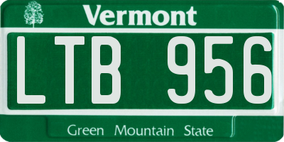 VT license plate LTB956