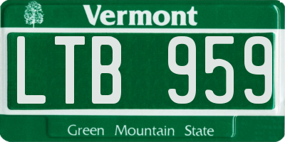 VT license plate LTB959
