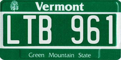 VT license plate LTB961