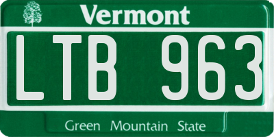 VT license plate LTB963