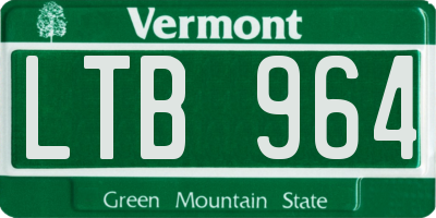VT license plate LTB964