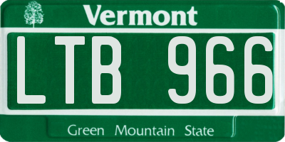 VT license plate LTB966