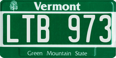 VT license plate LTB973