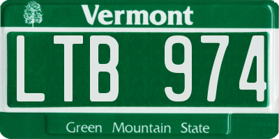 VT license plate LTB974