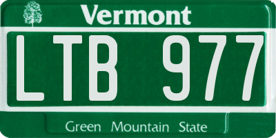 VT license plate LTB977