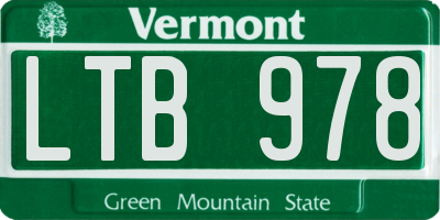 VT license plate LTB978