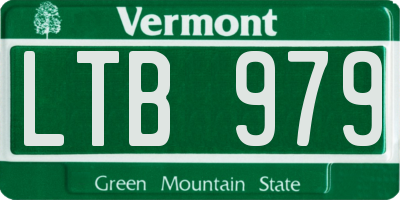 VT license plate LTB979