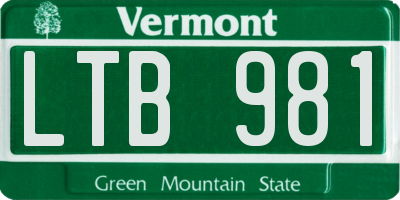 VT license plate LTB981