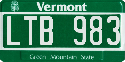 VT license plate LTB983