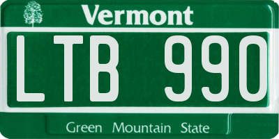 VT license plate LTB990