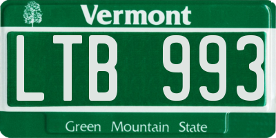 VT license plate LTB993