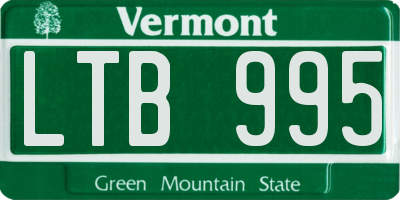 VT license plate LTB995