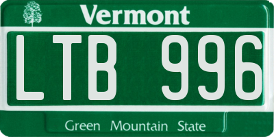 VT license plate LTB996