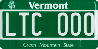 VT license plate LTC000