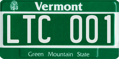 VT license plate LTC001