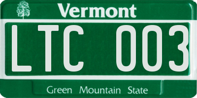 VT license plate LTC003