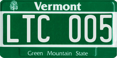 VT license plate LTC005