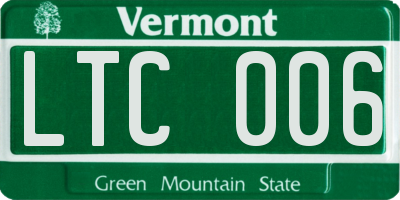 VT license plate LTC006