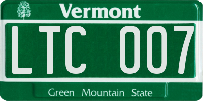 VT license plate LTC007