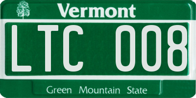 VT license plate LTC008