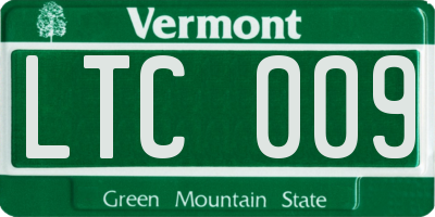 VT license plate LTC009