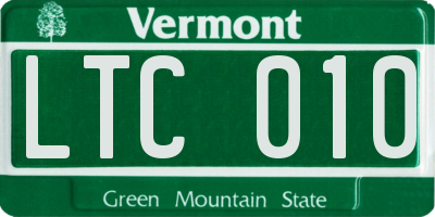 VT license plate LTC010