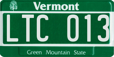 VT license plate LTC013