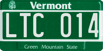 VT license plate LTC014