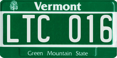 VT license plate LTC016