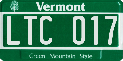 VT license plate LTC017