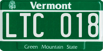 VT license plate LTC018