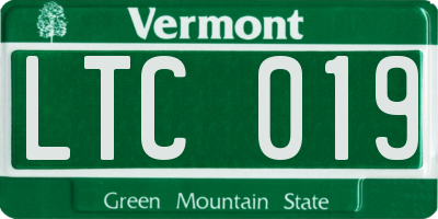 VT license plate LTC019