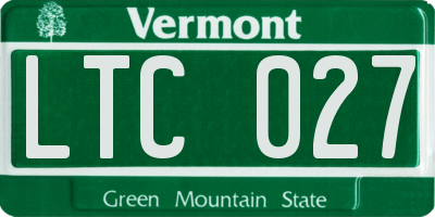 VT license plate LTC027