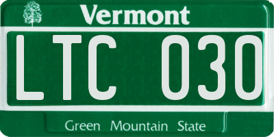 VT license plate LTC030