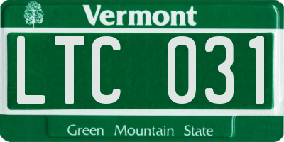VT license plate LTC031