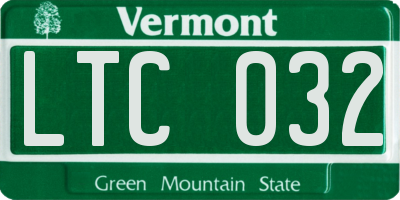 VT license plate LTC032